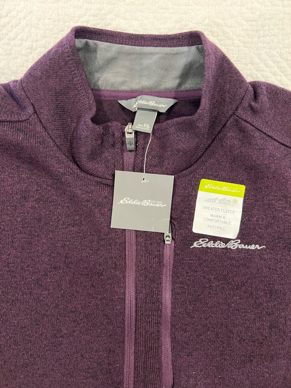 Eddie Bauer Deep Plum Half-Zip Performance Sweater Fleece